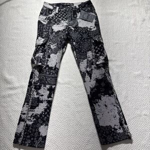 NWOT Rebel Vengeance Jeans Size 30 Black Wash Rock Punk Cargo Distressed Paisley